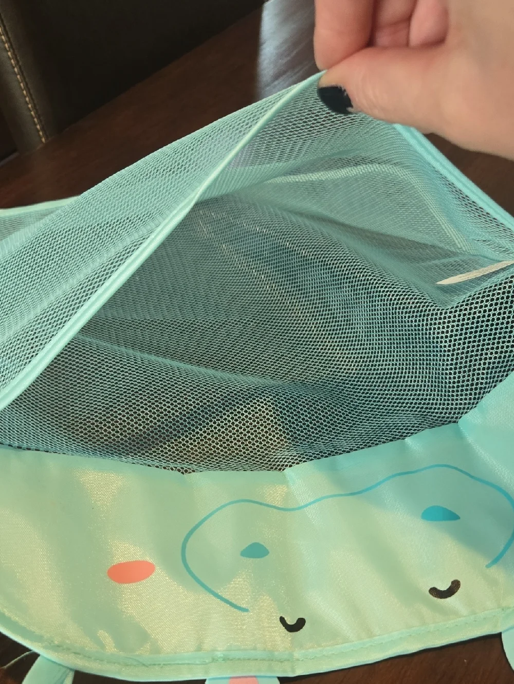 Kids Mesh Bath Toy Organizer - Light Blue Hippo Design